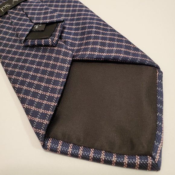 Jos. A. Bank Blue Check Silk Tie Jacquard Fabric 58x4" - Picture 4 of 5